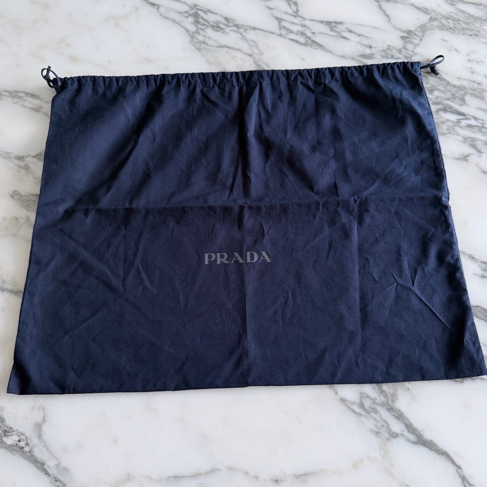 Prada Navy Blue Drawstring Dust Bag for Handbags Shoes Large 19" x 15"